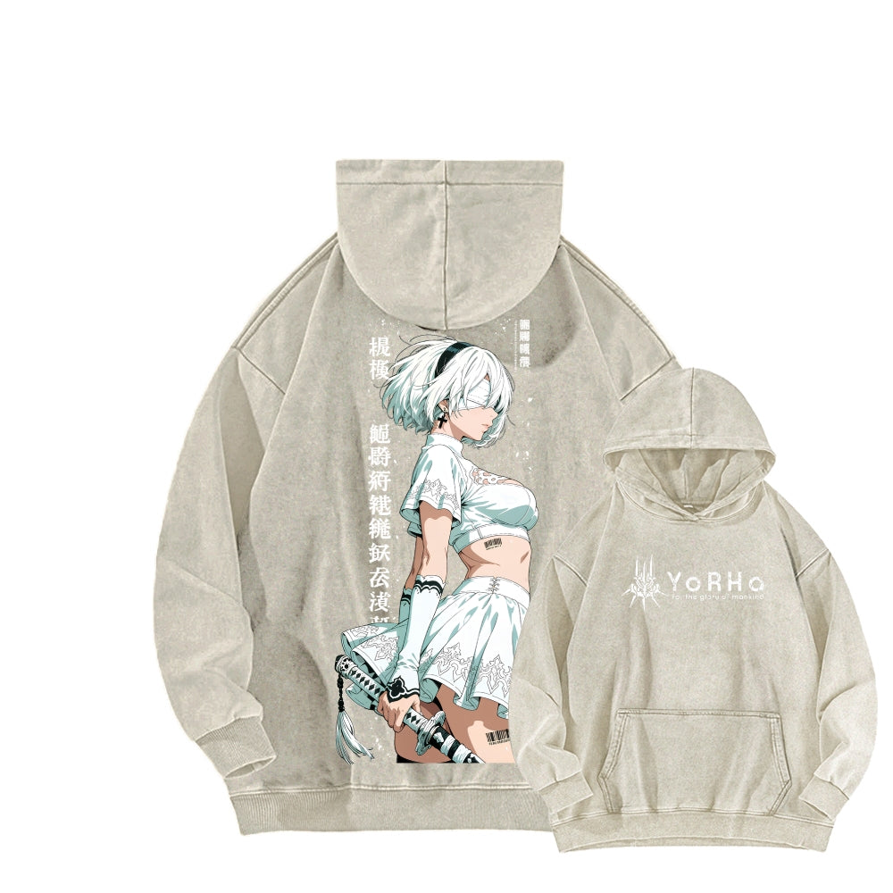 Nier: Automata Unisex Washed Hoodie 2601019044