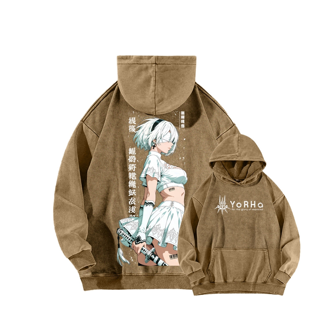 Nier: Automata Unisex Washed Hoodie 2601019044