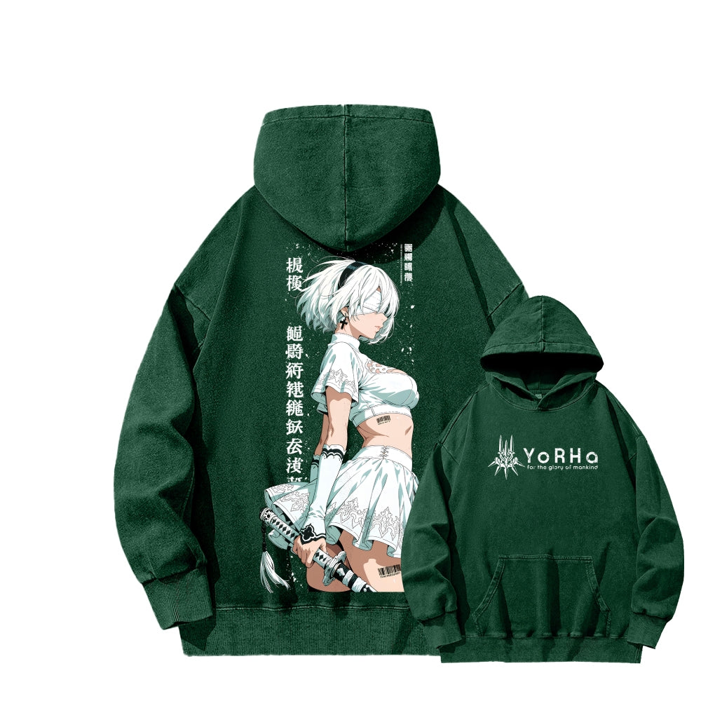 Nier: Automata Unisex Washed Hoodie 2601019044