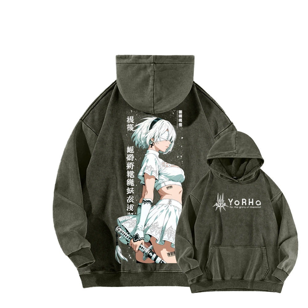 Nier: Automata Unisex Washed Hoodie 2601019044