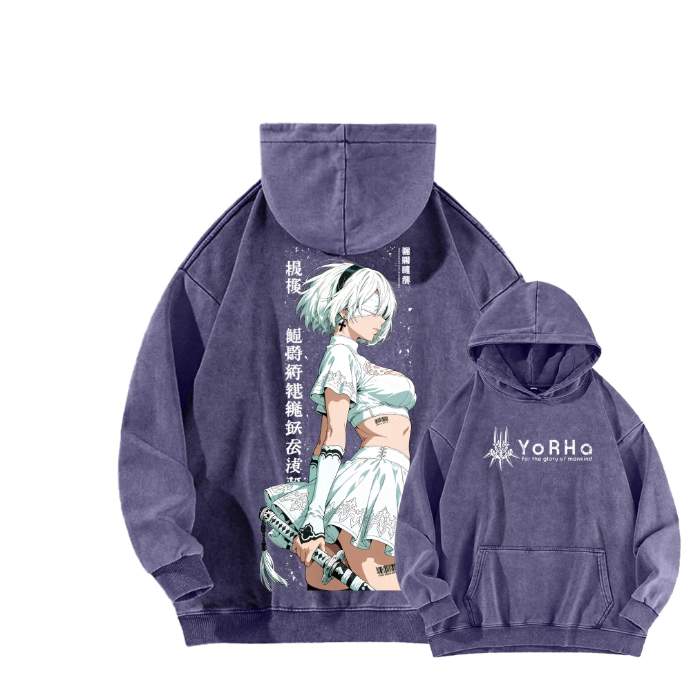 Nier: Automata Unisex Washed Hoodie 2601019044