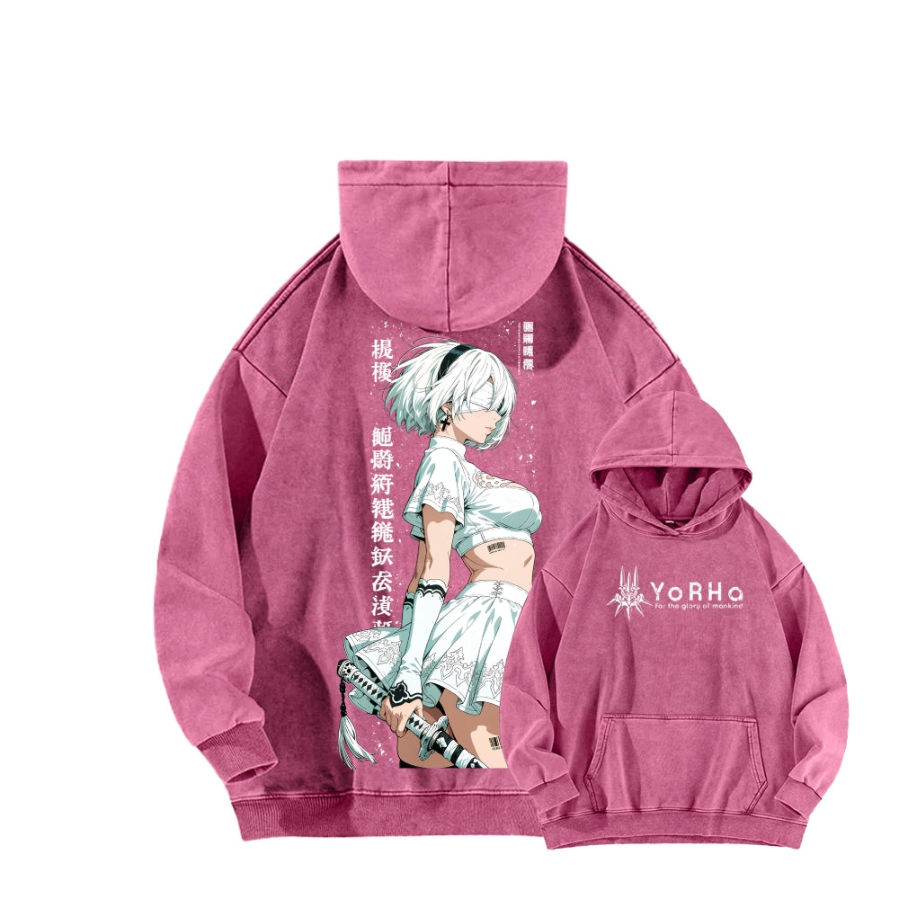 Nier: Automata Unisex Washed Hoodie 2601019044