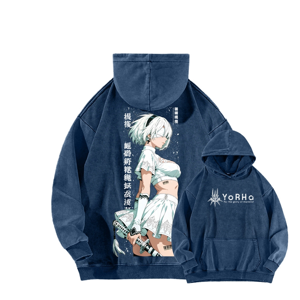 Nier: Automata Unisex Washed Hoodie 2601019044