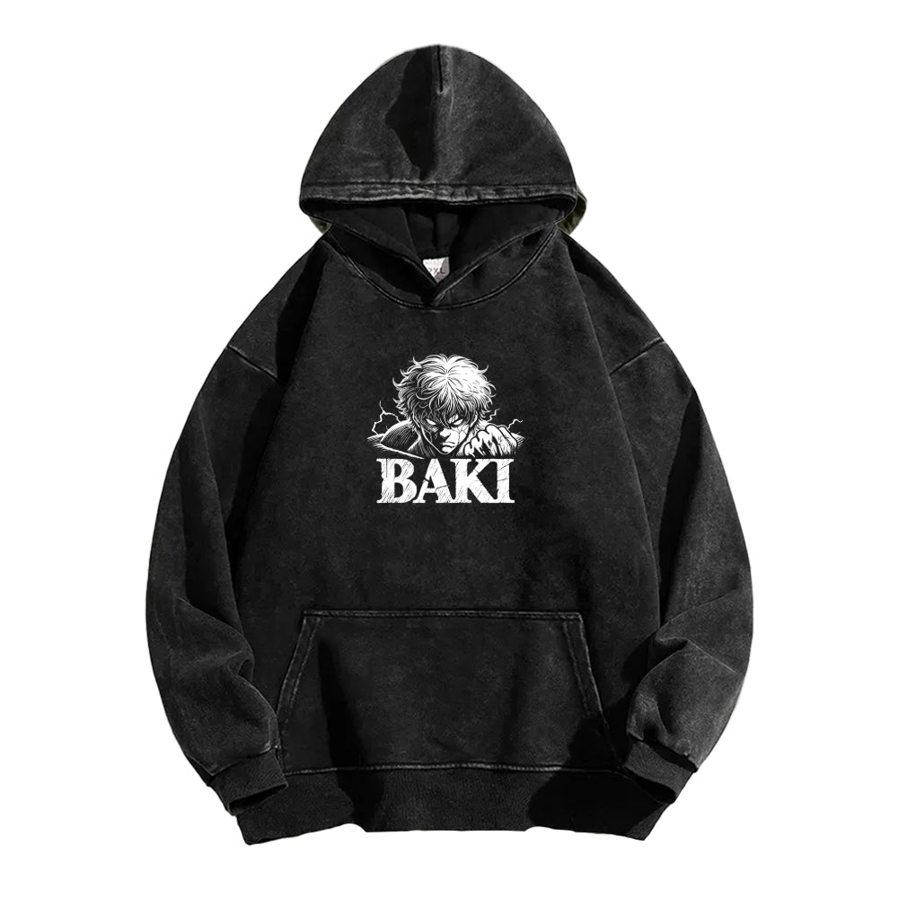 Baki hanma Unisex Washed Hoodie 2602004319