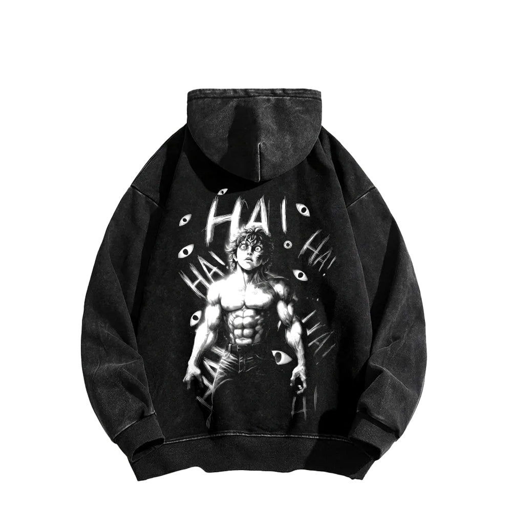 Baki hanma Unisex Washed Hoodie 2602004319