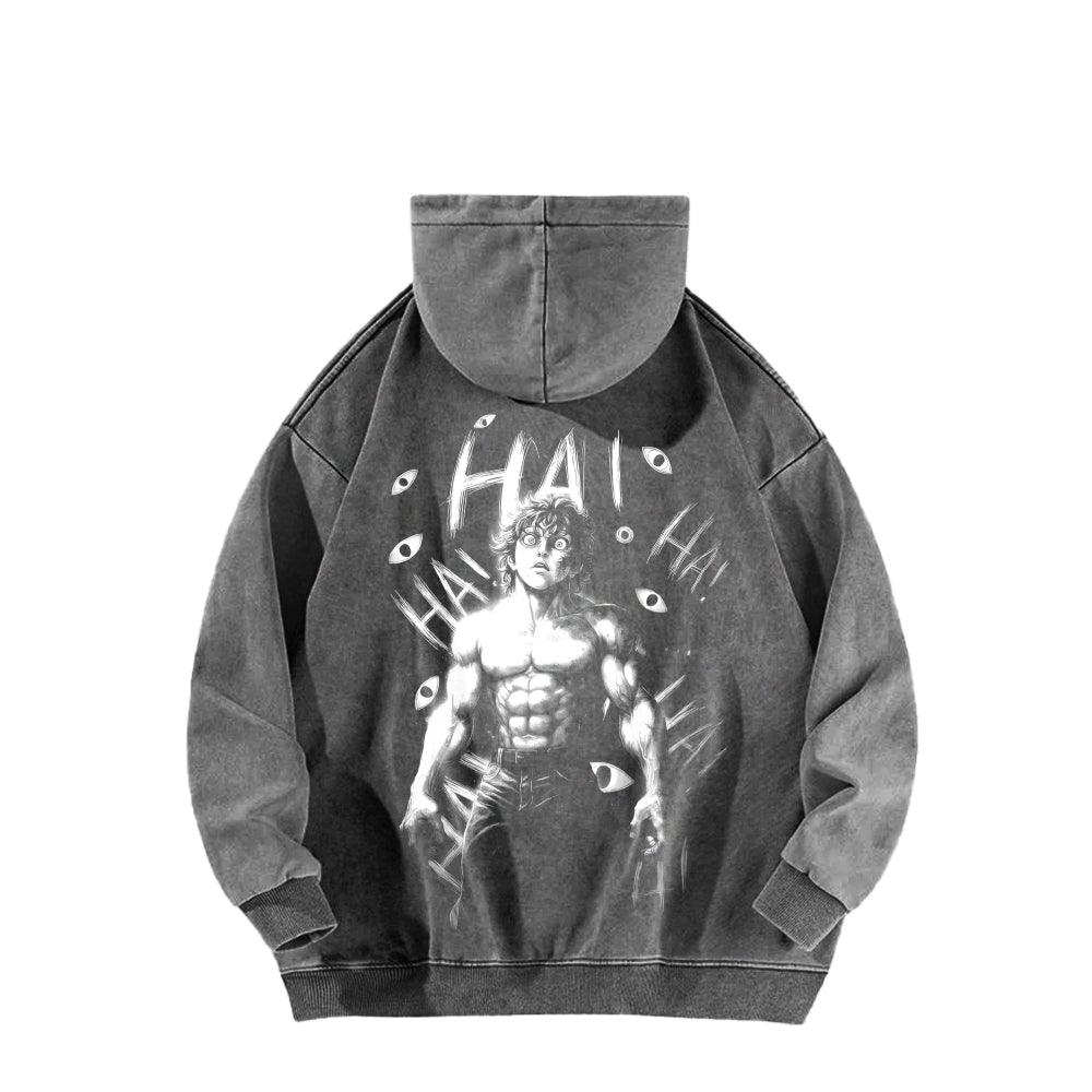 Baki hanma Unisex Washed Hoodie 2602004319