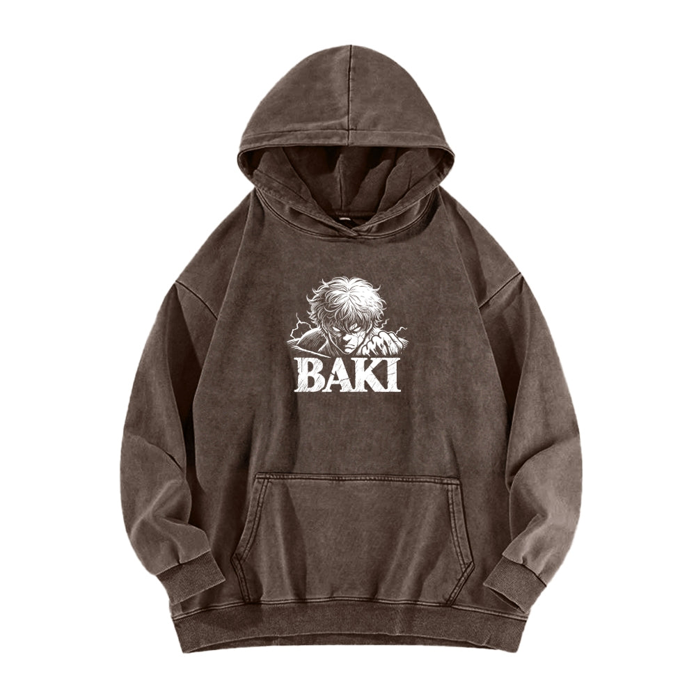 Baki hanma Unisex Washed Hoodie 2602004319