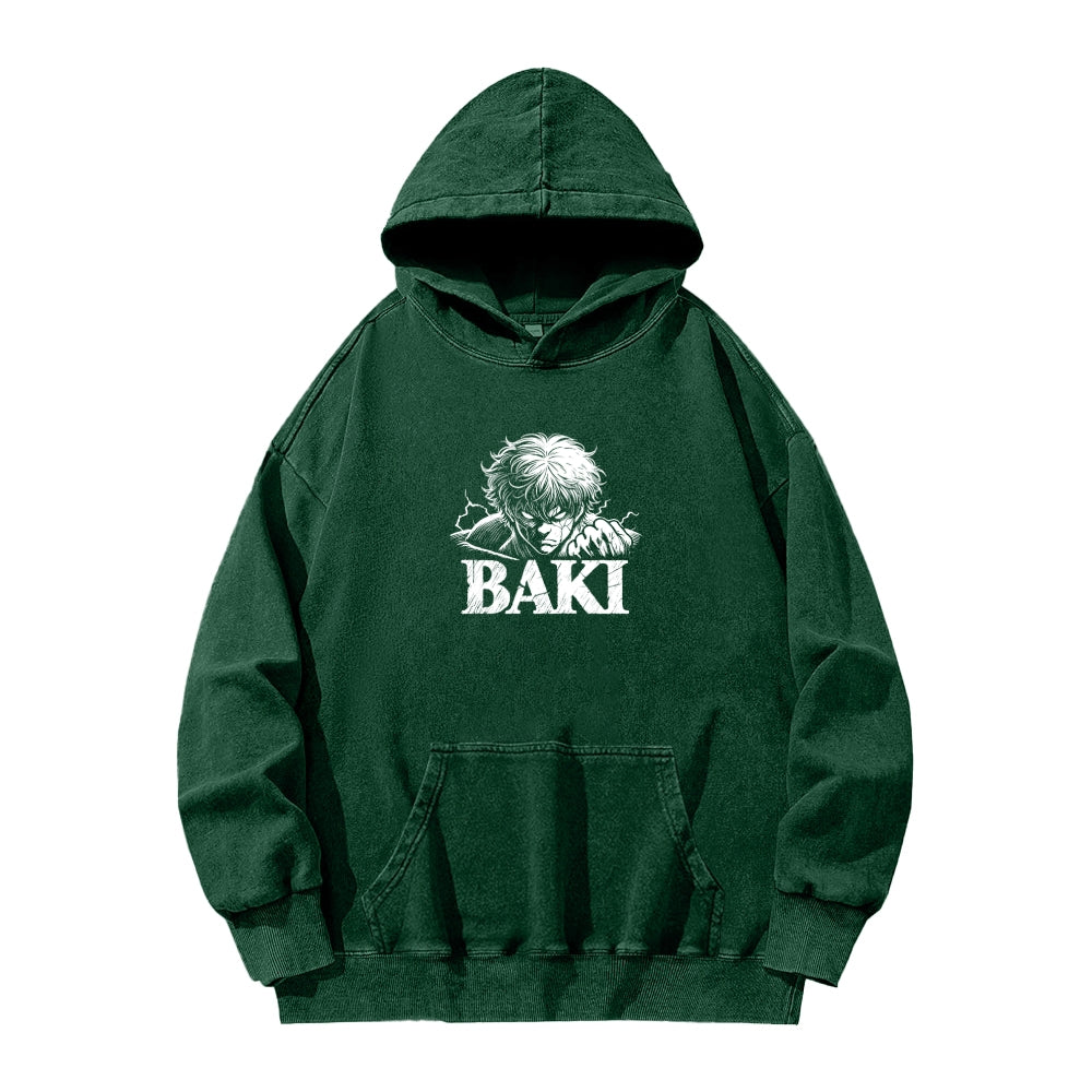 Baki hanma Unisex Washed Hoodie 2602004319