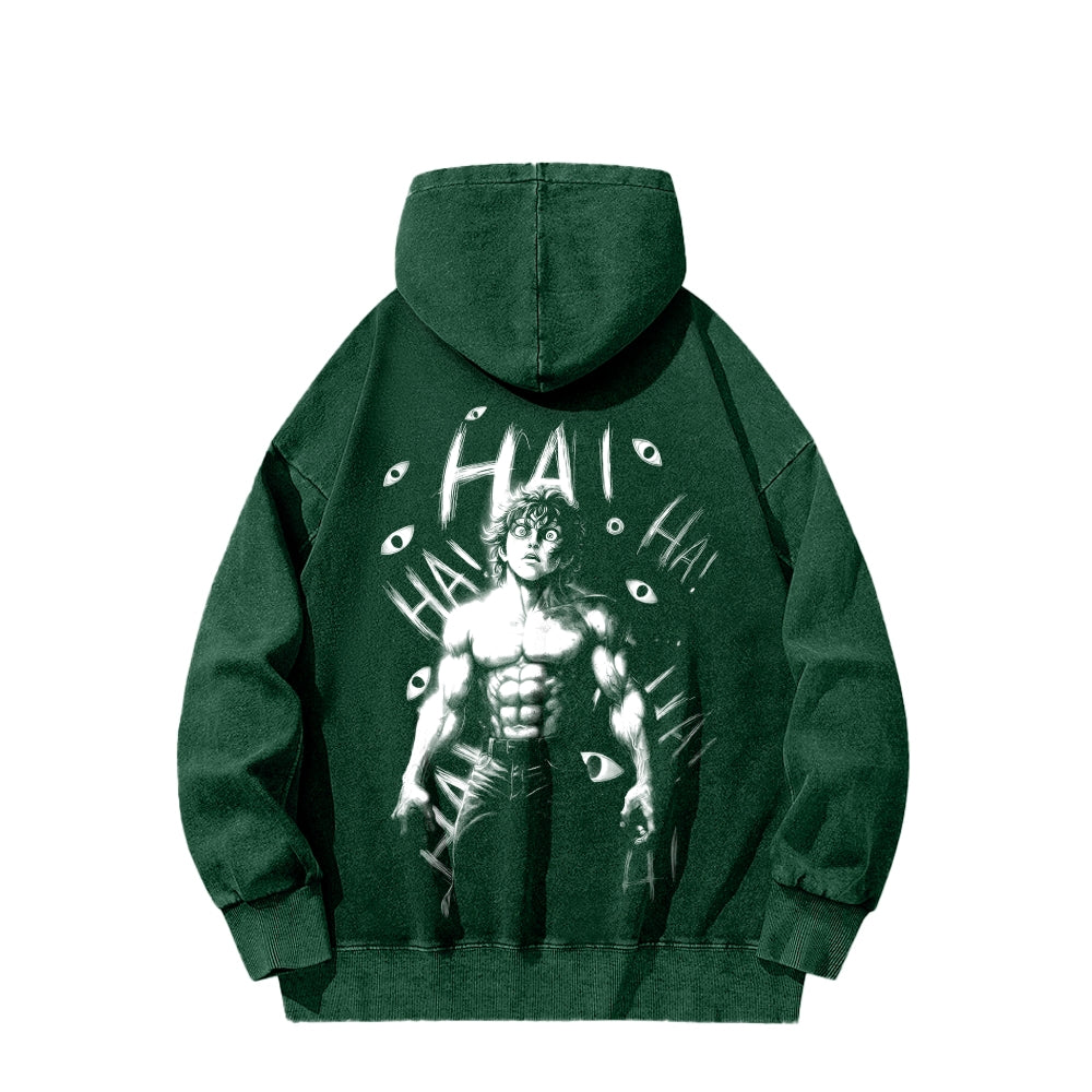 Baki hanma Unisex Washed Hoodie 2602004319