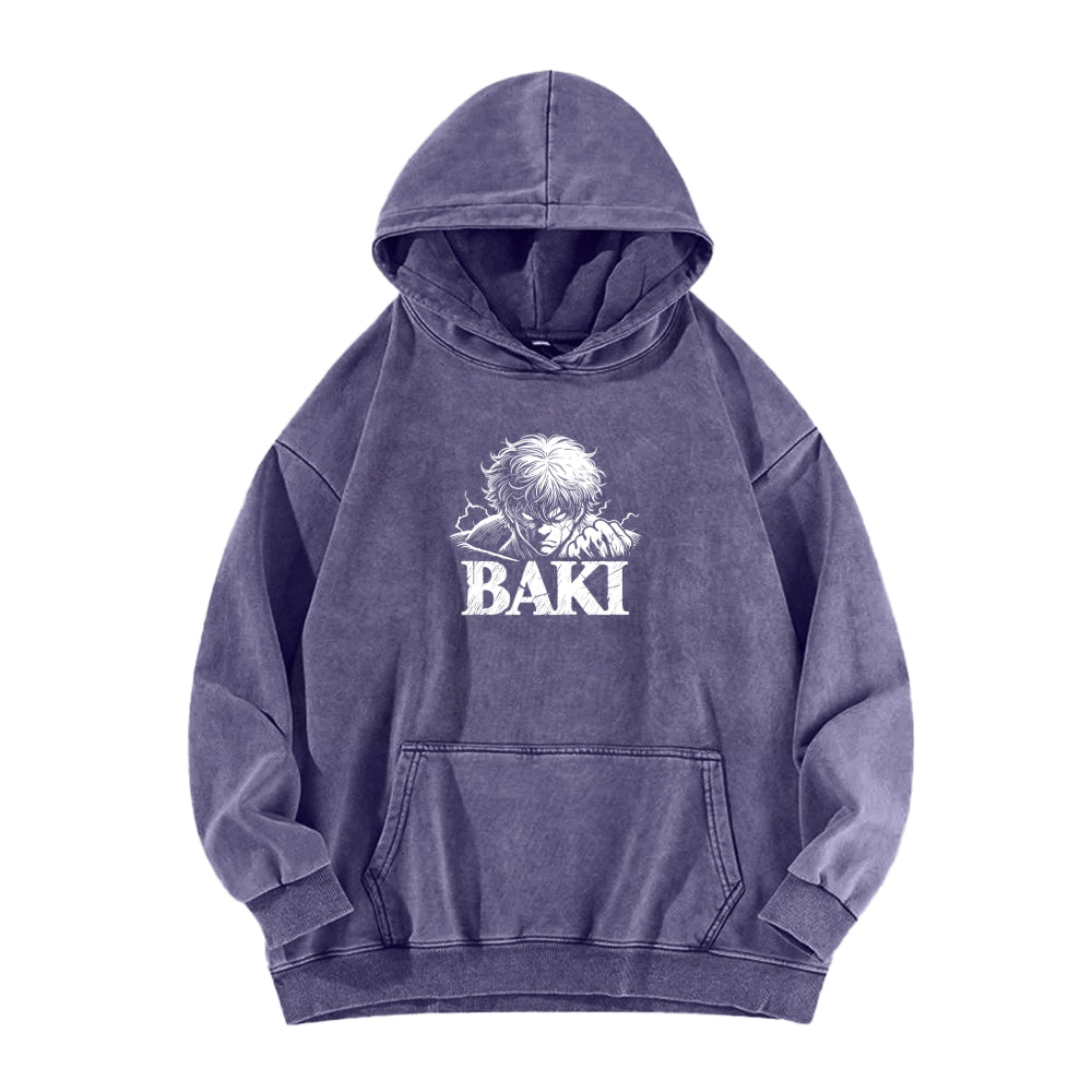 Baki hanma Unisex Washed Hoodie 2602004319