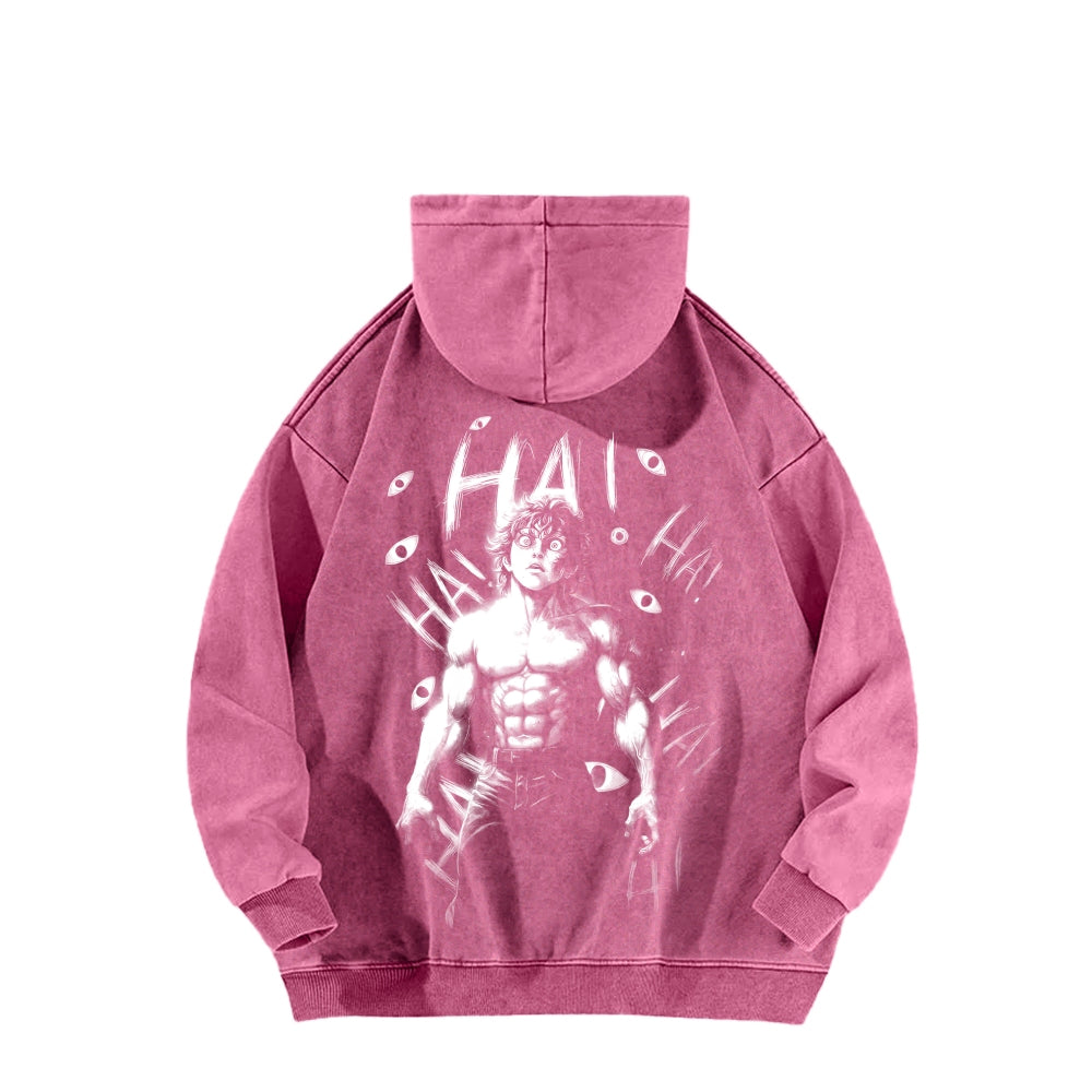 Baki hanma Unisex Washed Hoodie 2602004319