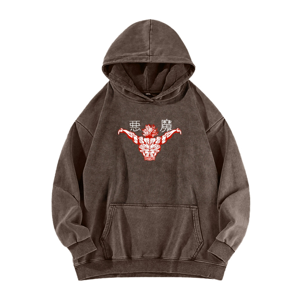 Baki hanma Unisex Washed Hoodie 2602004341