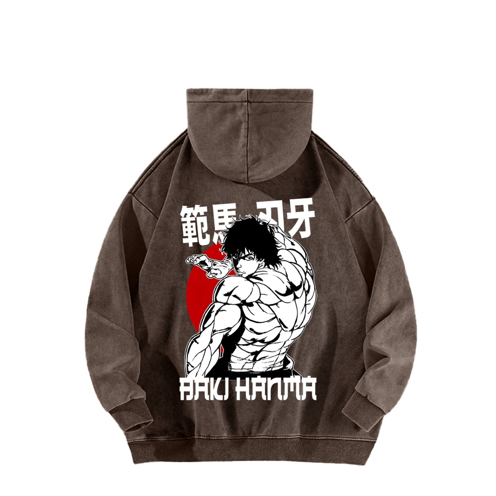 Baki hanma Unisex Washed Hoodie 2602004341