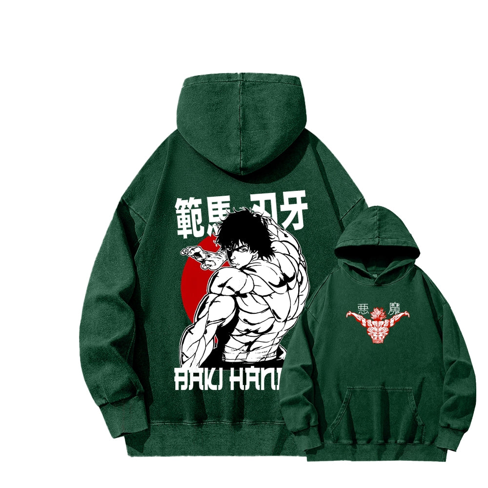Baki hanma Unisex Washed Hoodie 2602004341