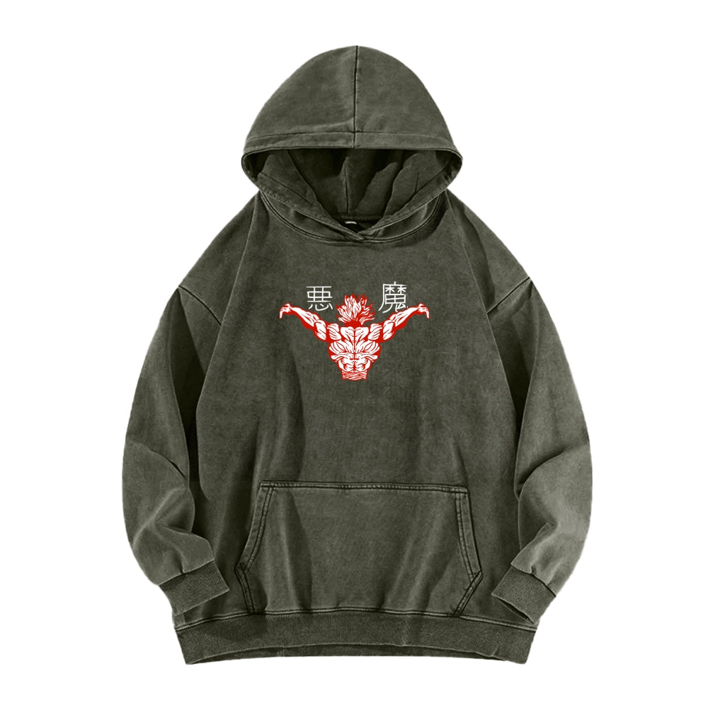 Baki hanma Unisex Washed Hoodie 2602004341