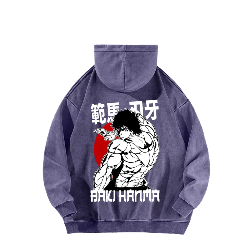 Baki hanma Unisex Washed Hoodie 2602004341