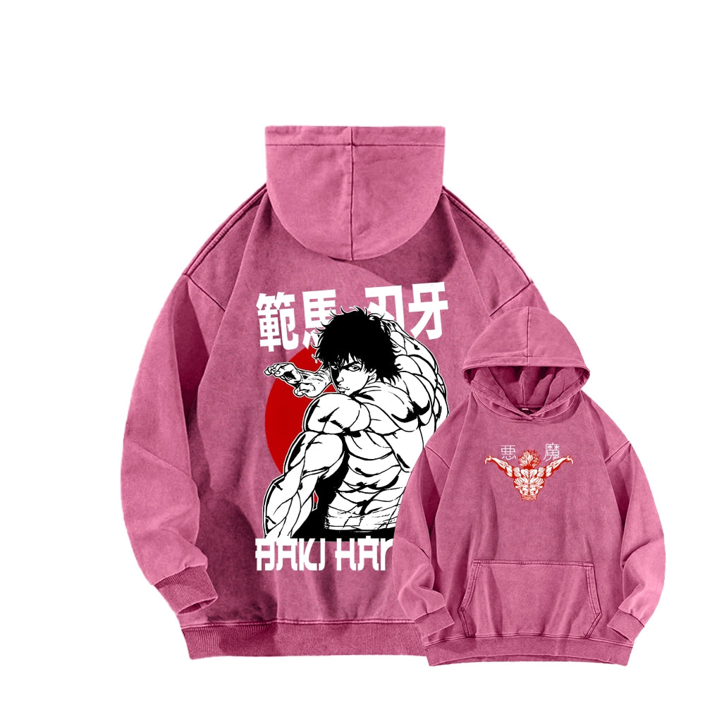 Baki hanma Unisex Washed Hoodie 2602004341