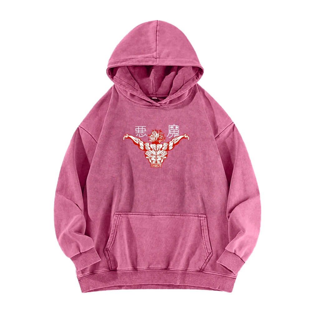 Baki hanma Unisex Washed Hoodie 2602004341