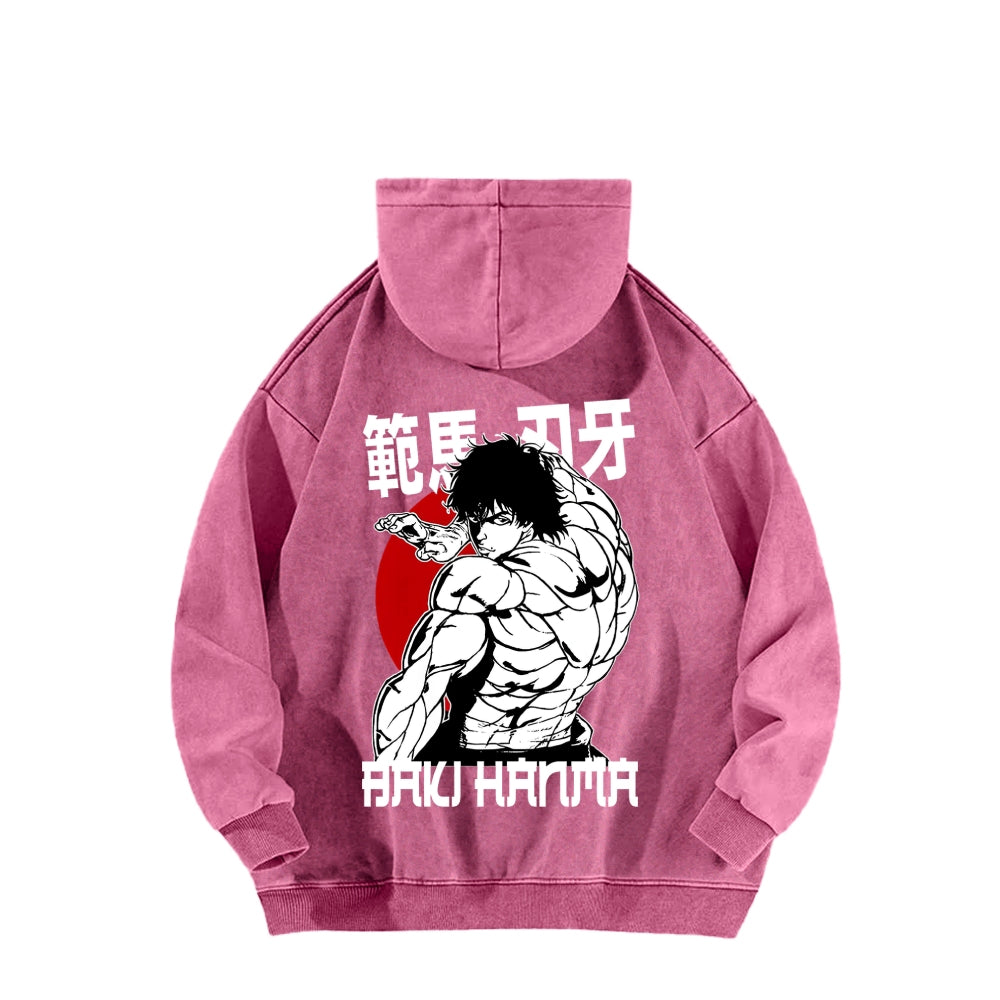 Baki hanma Unisex Washed Hoodie 2602004341