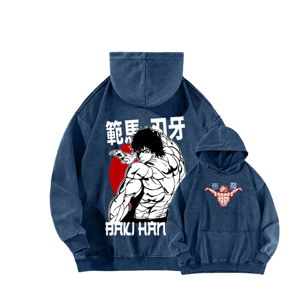 Baki hanma Unisex Washed Hoodie 2602004341