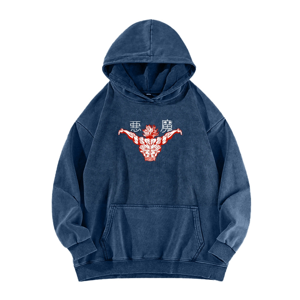 Baki hanma Unisex Washed Hoodie 2602004341