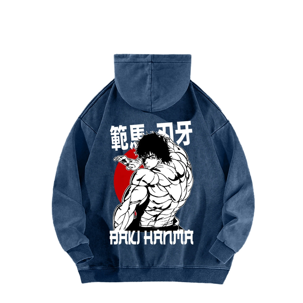 Baki hanma Unisex Washed Hoodie 2602004341