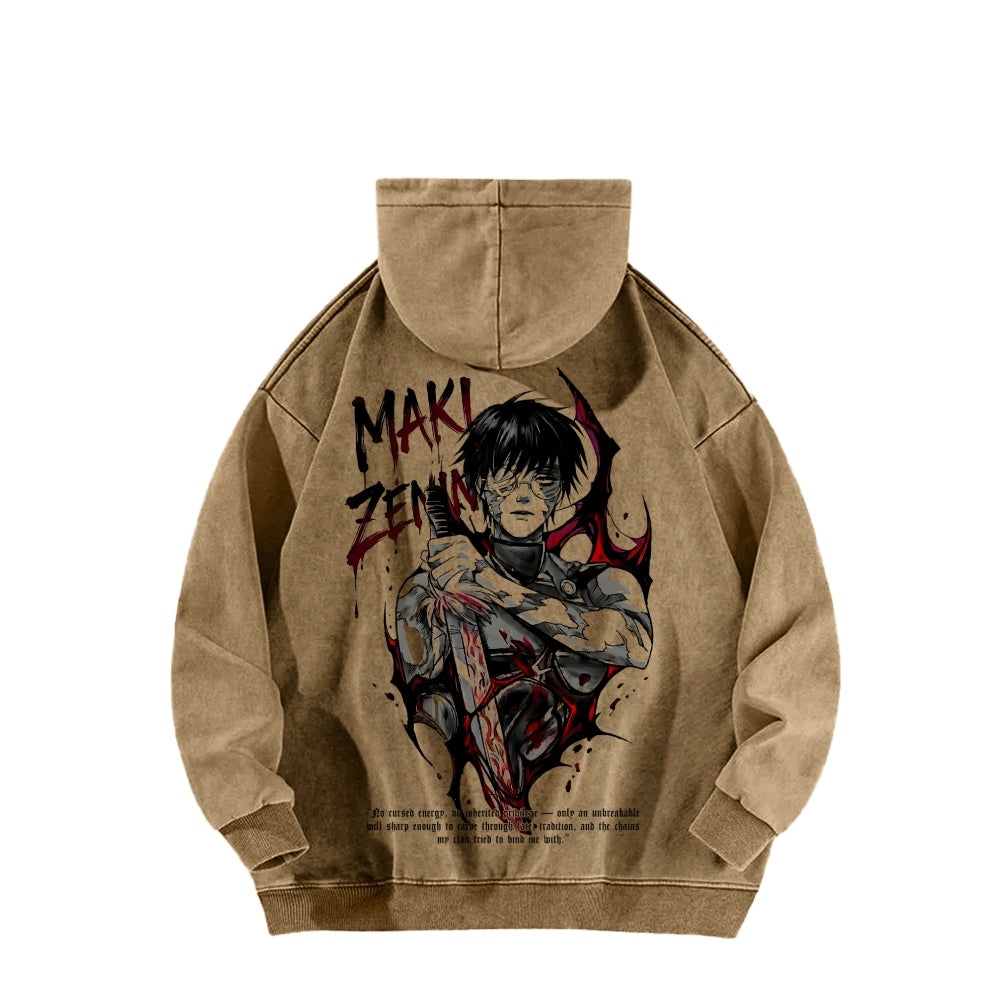 Jujutsu Kaisen Maki Unisex Washed Hoodie 2602006668