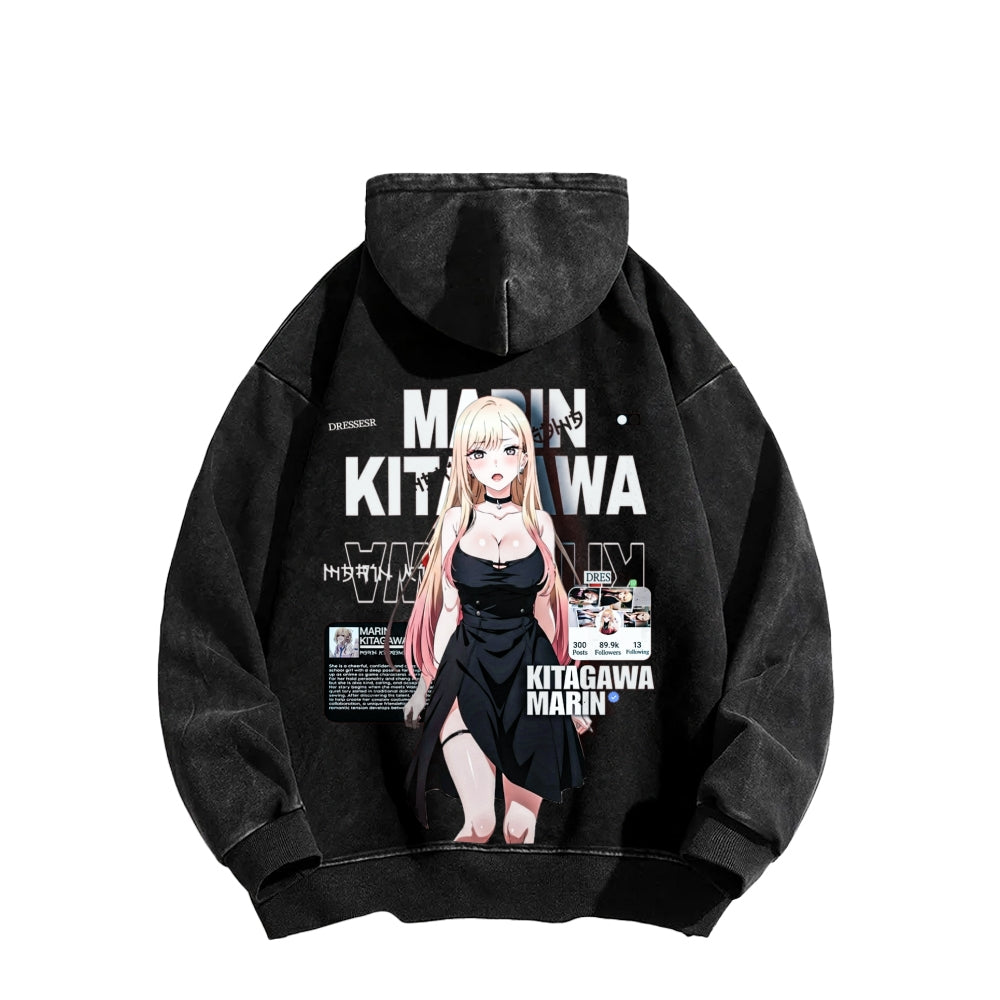 My Dress-Up Darling Marin Kitagawa Unisex Washed Hoodie 2602014215