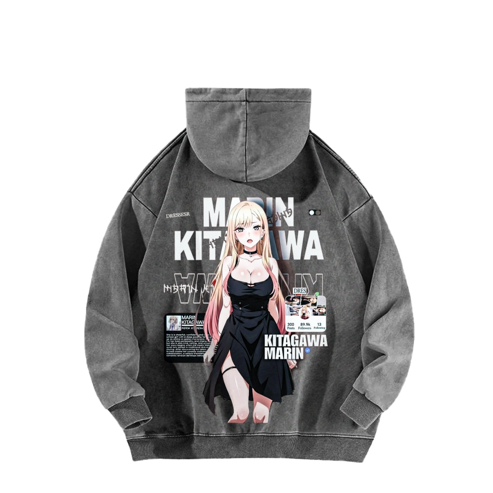My Dress-Up Darling Marin Kitagawa Unisex Washed Hoodie 2602014215