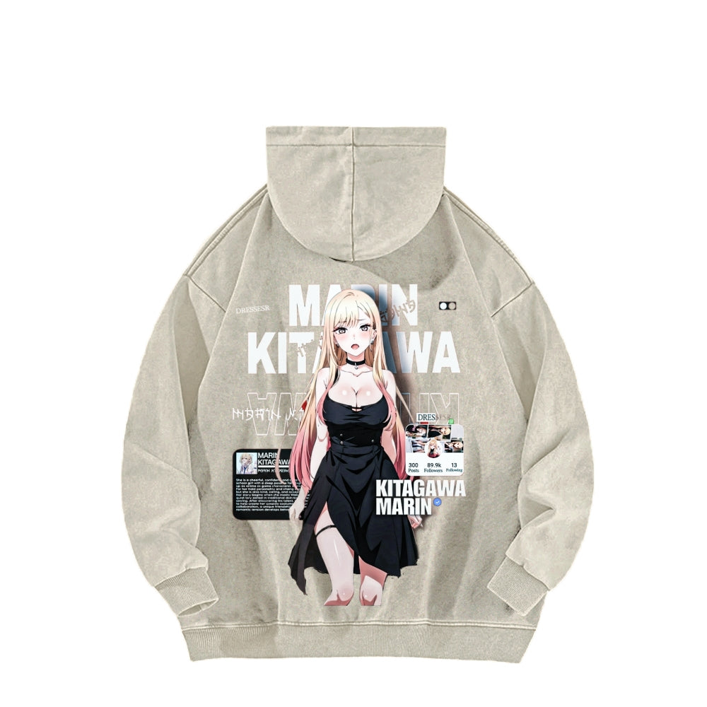 My Dress-Up Darling Marin Kitagawa Unisex Washed Hoodie 2602014215