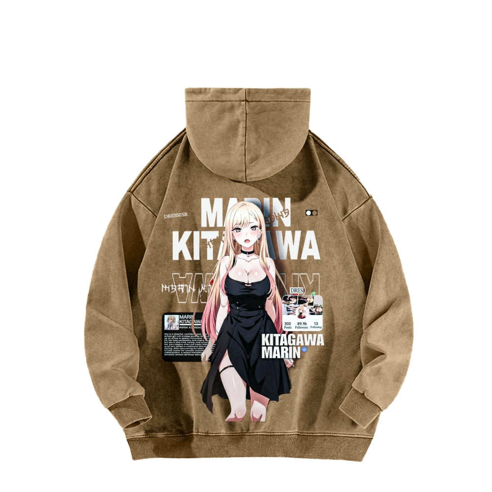 My Dress-Up Darling Marin Kitagawa Unisex Washed Hoodie 2602014215