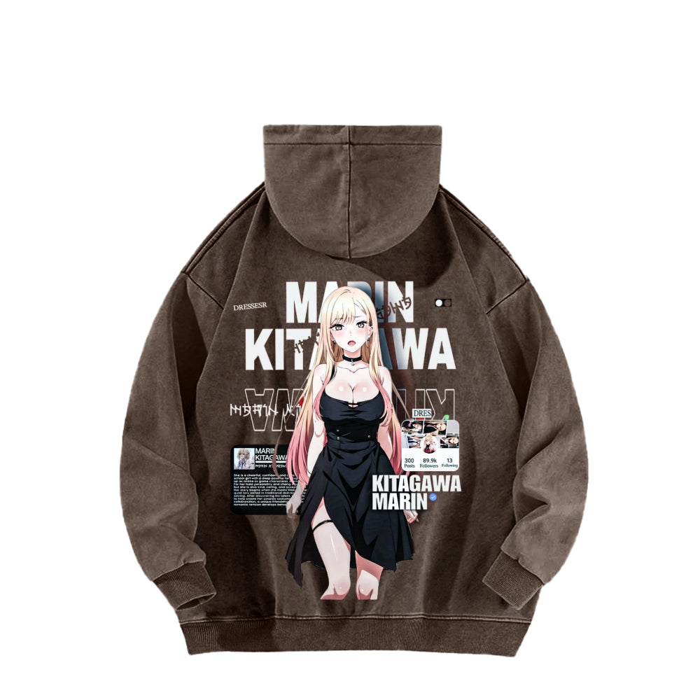 My Dress-Up Darling Marin Kitagawa Unisex Washed Hoodie 2602014215