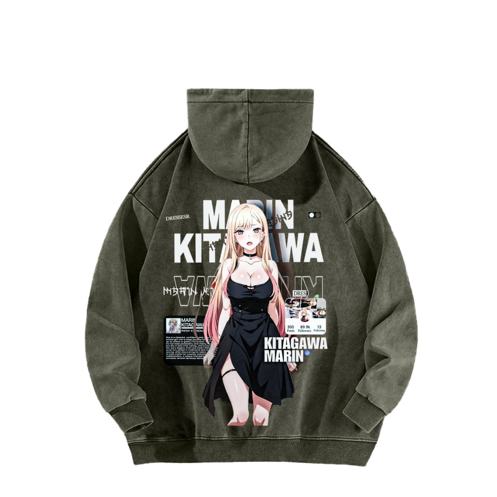 My Dress-Up Darling Marin Kitagawa Unisex Washed Hoodie 2602014215