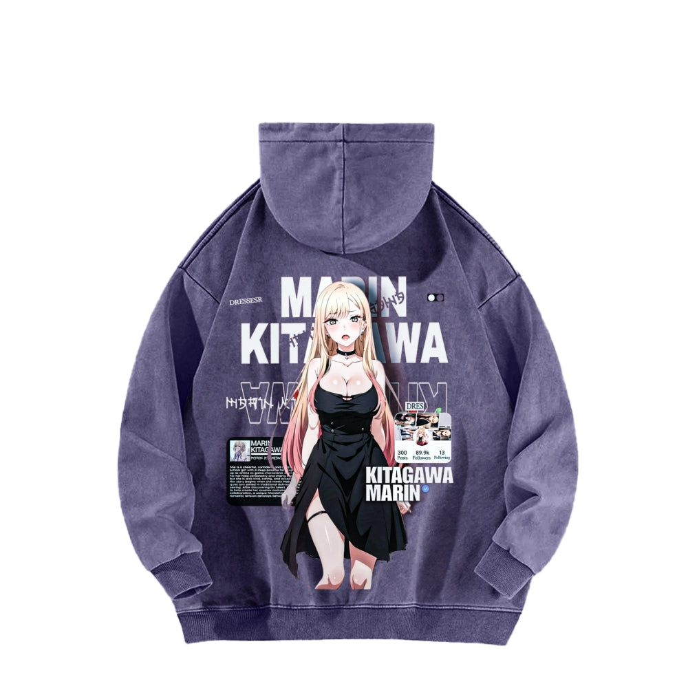 My Dress-Up Darling Marin Kitagawa Unisex Washed Hoodie 2602014215