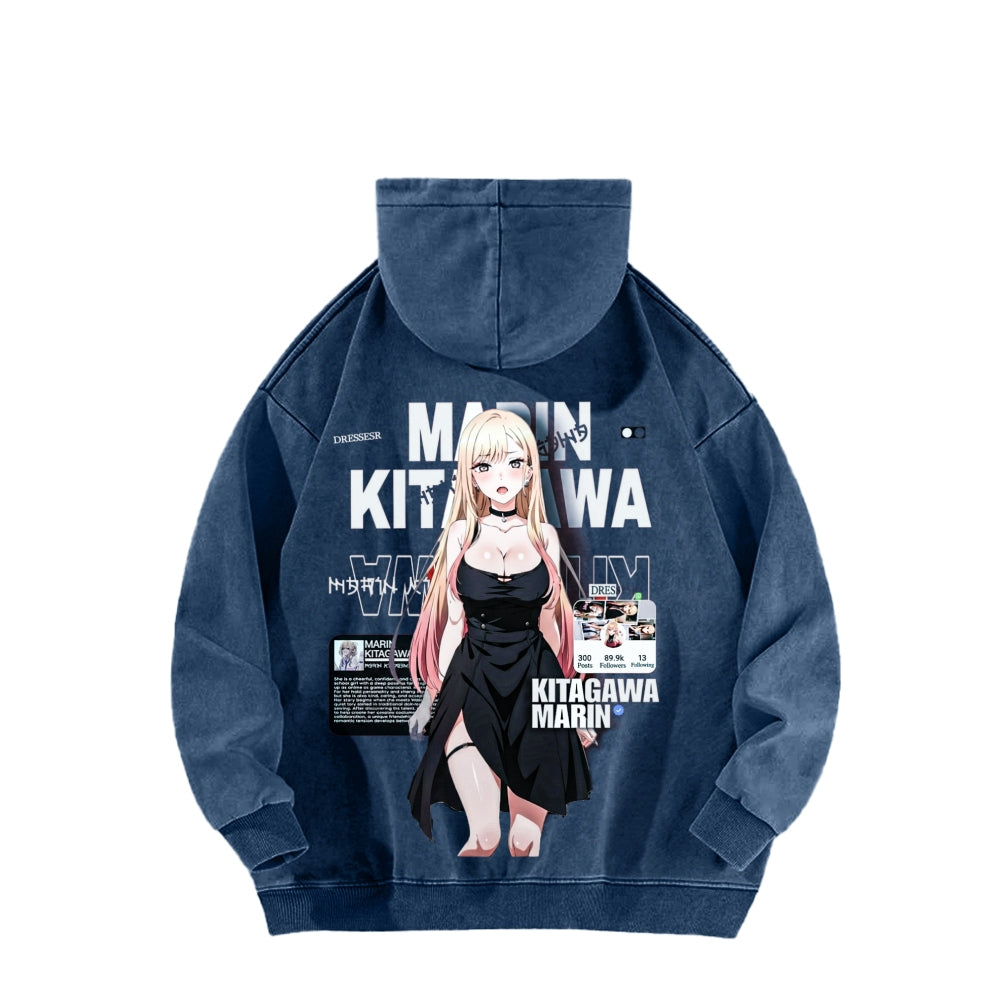 My Dress-Up Darling Marin Kitagawa Unisex Washed Hoodie 2602014215