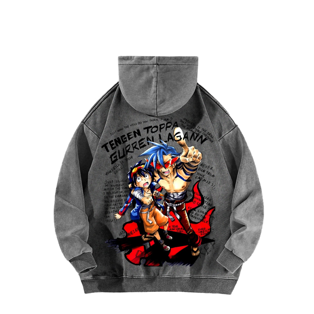 Gurren lagann Tengen Toppa Unisex Washed Hoodie 2603014191
