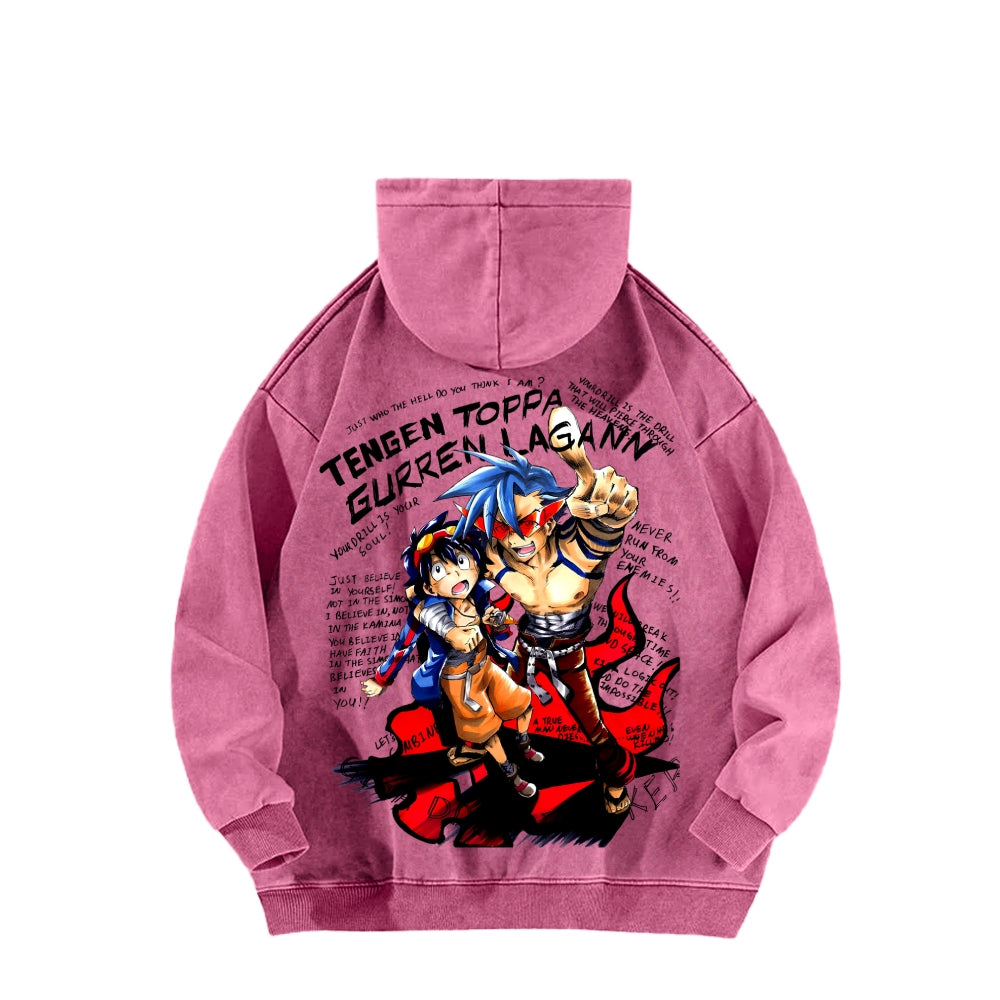 Gurren lagann Tengen Toppa Unisex Washed Hoodie 2603014191