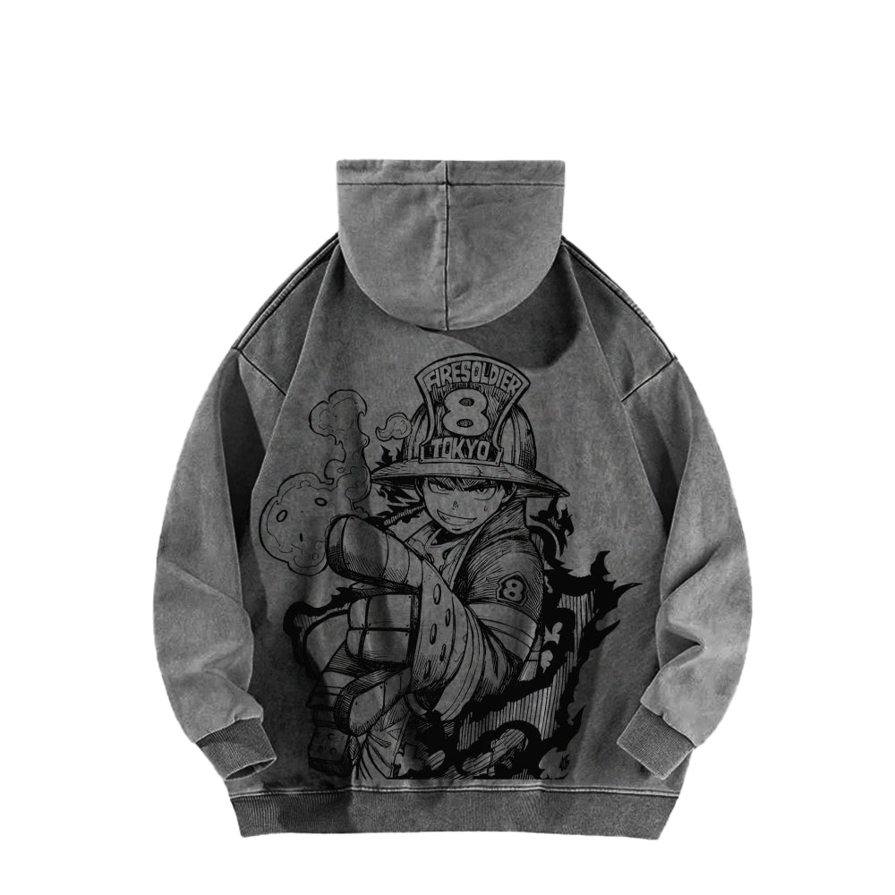 Fire Force Unisex Washed Hoodie 2604000739