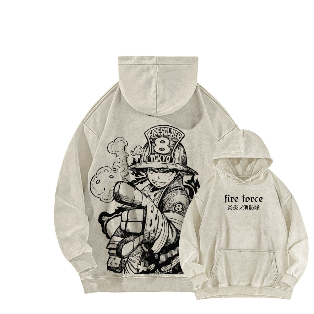 Fire Force Unisex Washed Hoodie 2604000739