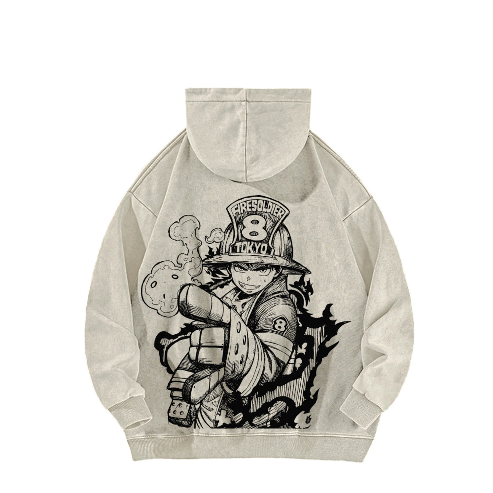 Fire Force Unisex Washed Hoodie 2604000739