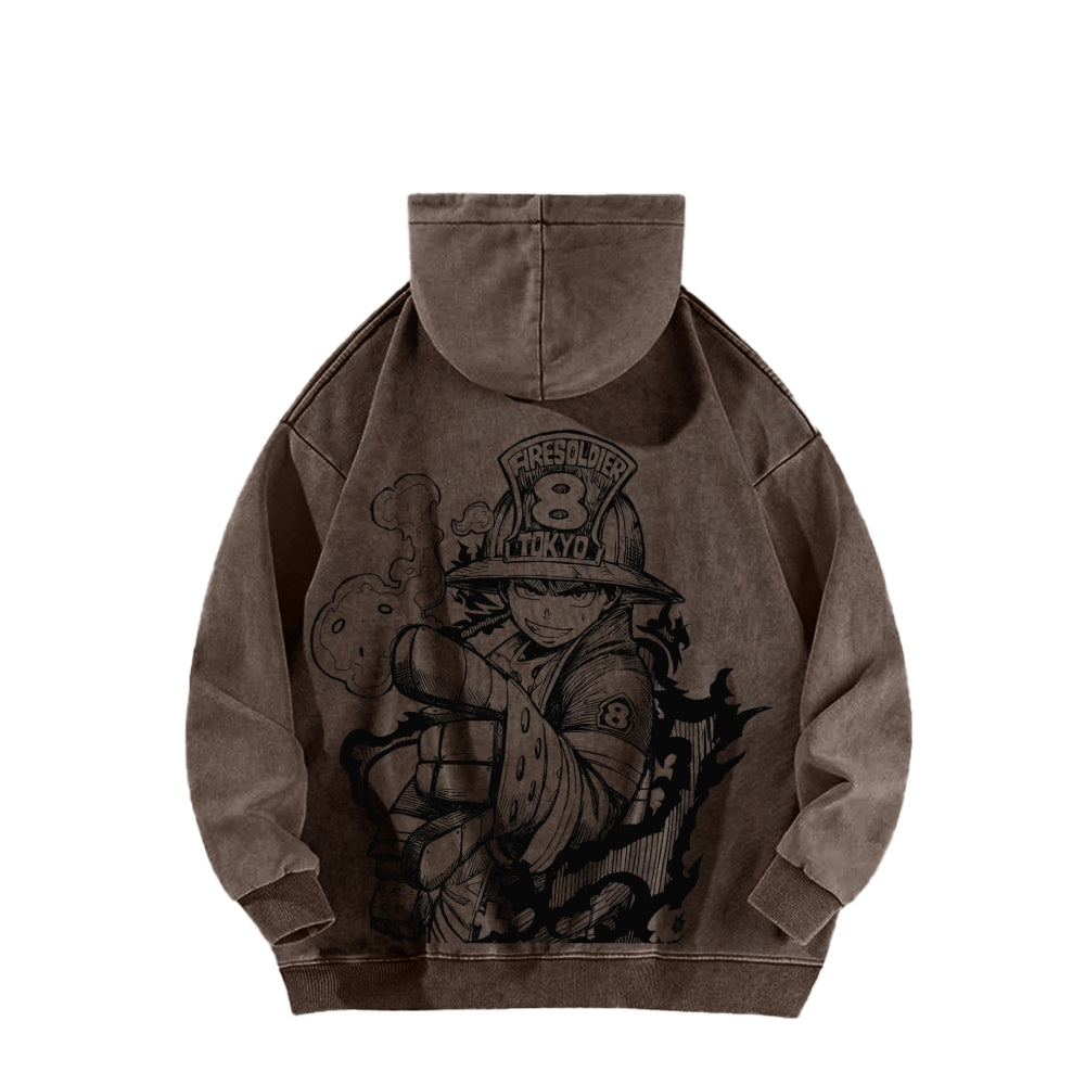 Fire Force Unisex Washed Hoodie 2604000739