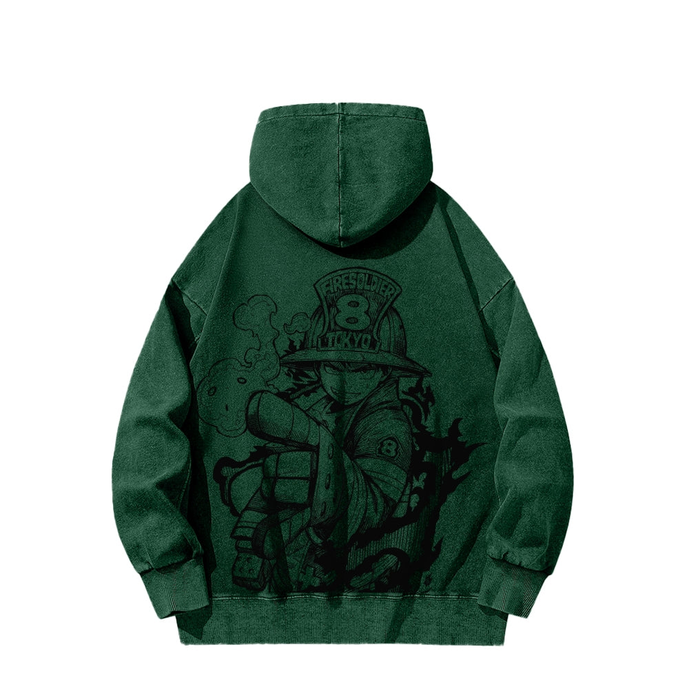 Fire Force Unisex Washed Hoodie 2604000739