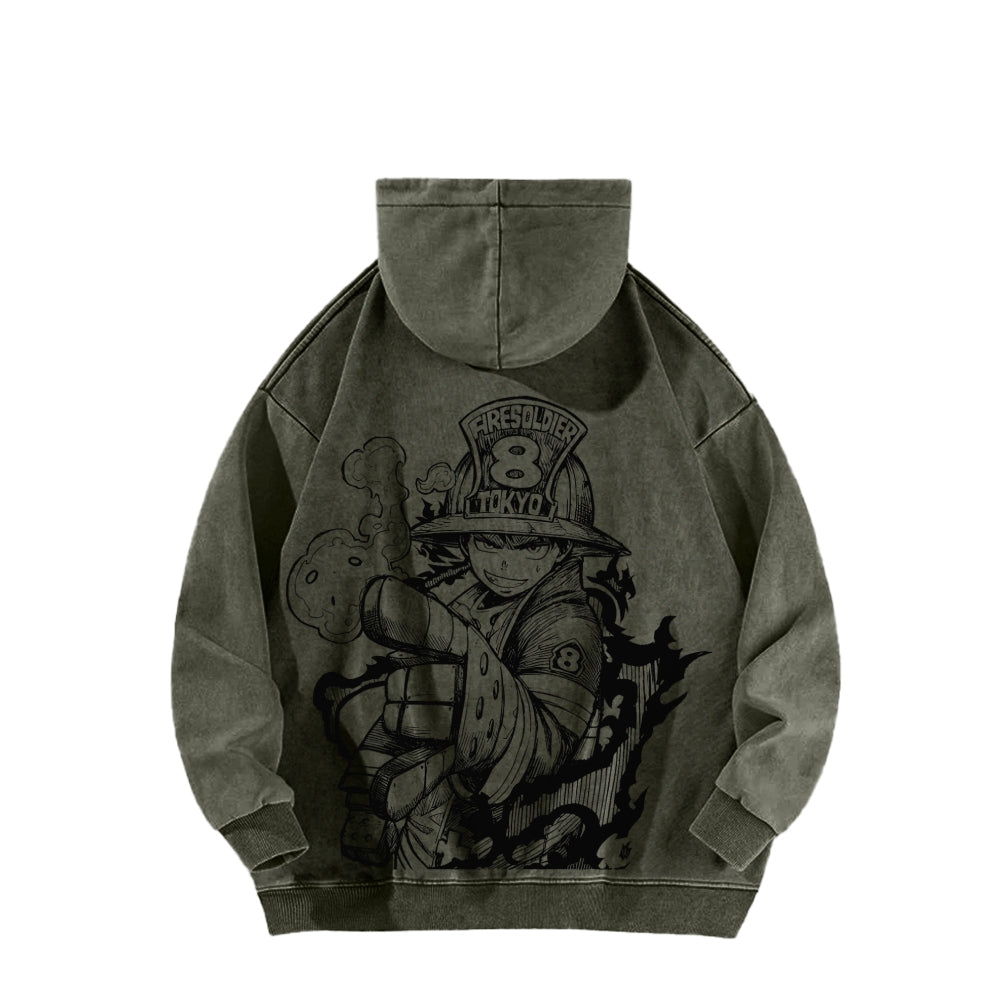 Fire Force Unisex Washed Hoodie 2604000739