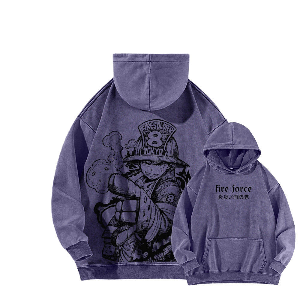 Fire Force Unisex Washed Hoodie 2604000739