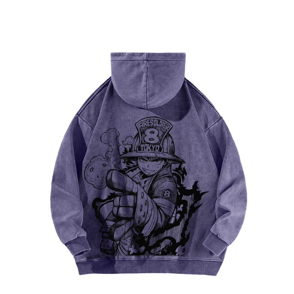 Fire Force Unisex Washed Hoodie 2604000739