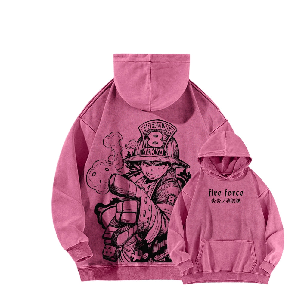 Fire Force Unisex Washed Hoodie 2604000739