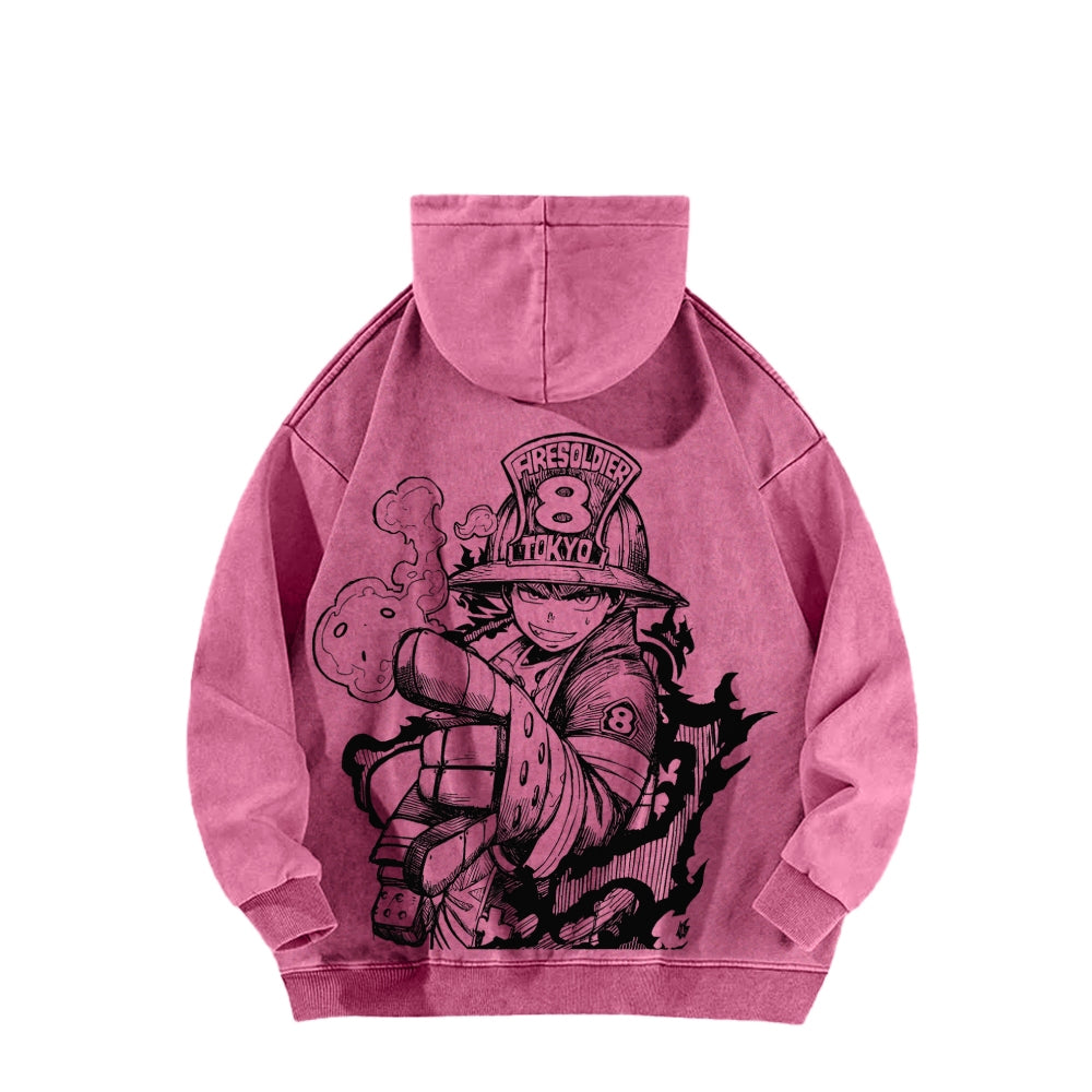 Fire Force Unisex Washed Hoodie 2604000739