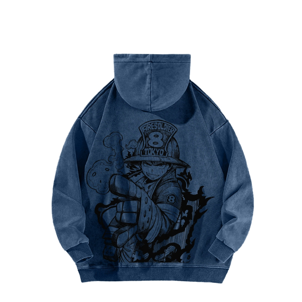 Fire Force Unisex Washed Hoodie 2604000739