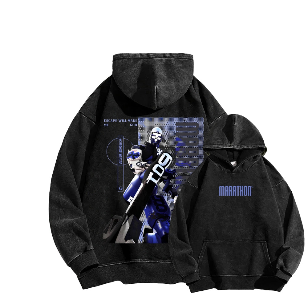 Marathon Unisex Washed Hoodie 2604005438