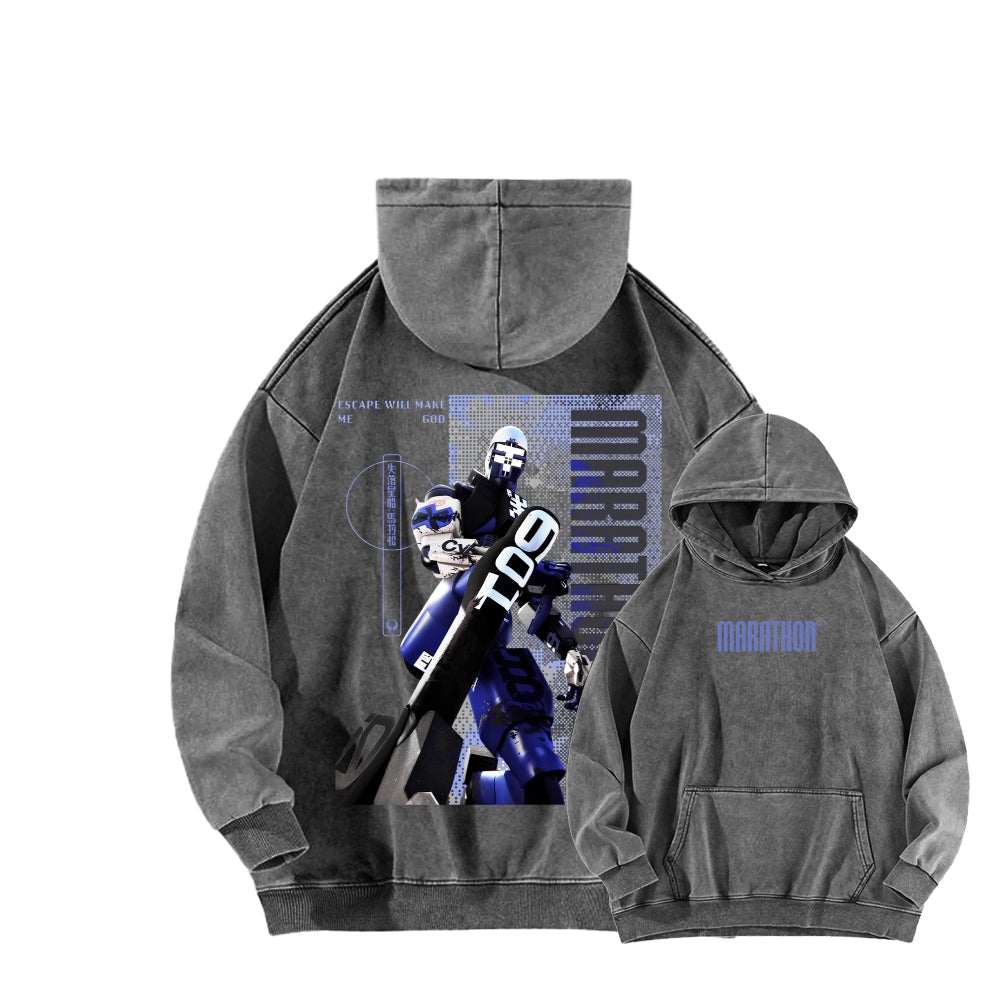 Marathon Unisex Washed Hoodie 2604005438